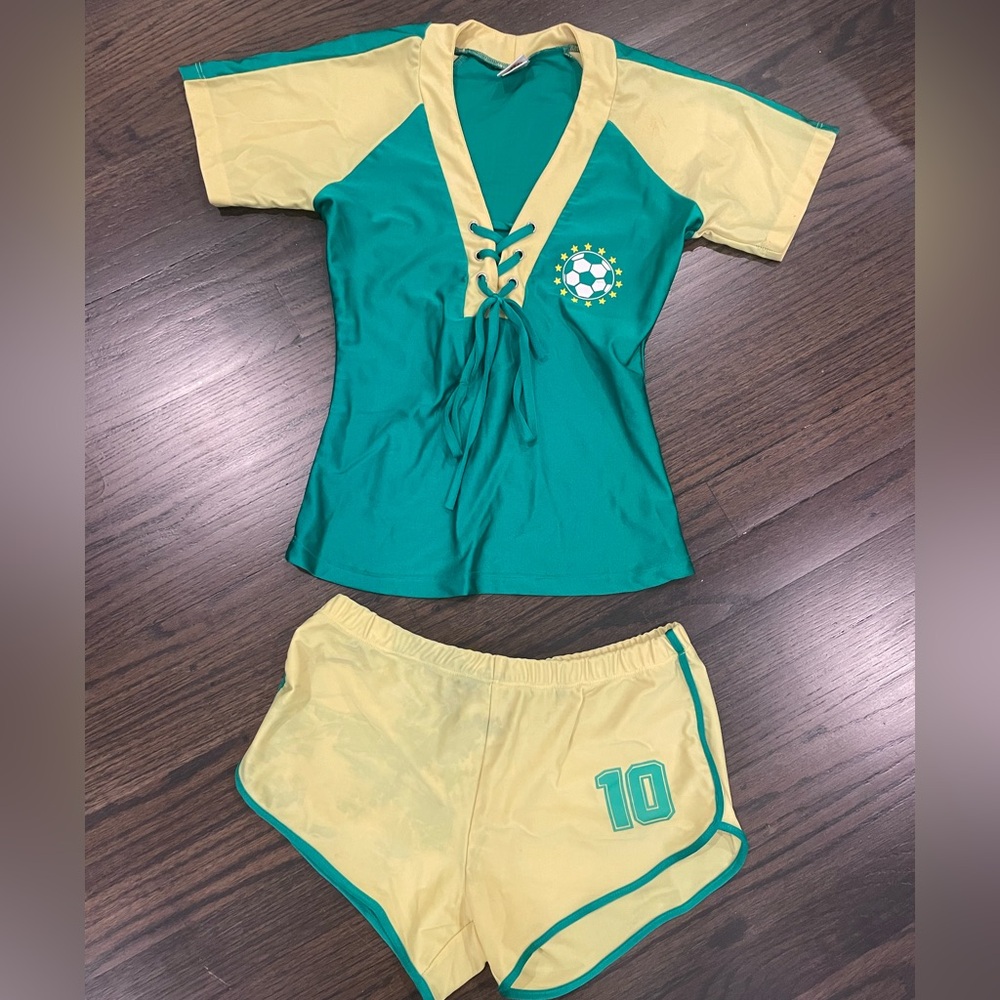 Green and Yellow Soccer Uniform Set /halloween costume